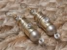 Bullet Earrings-9mm-Platinum Pearl Tip and Wire Wrapped Crystal