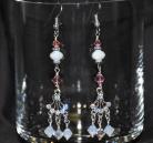 Rose and Opal Crystals Chandalier Earrings